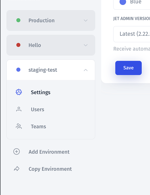 Managing Live and Staging Environment Data Sources - How to - Jet Admin